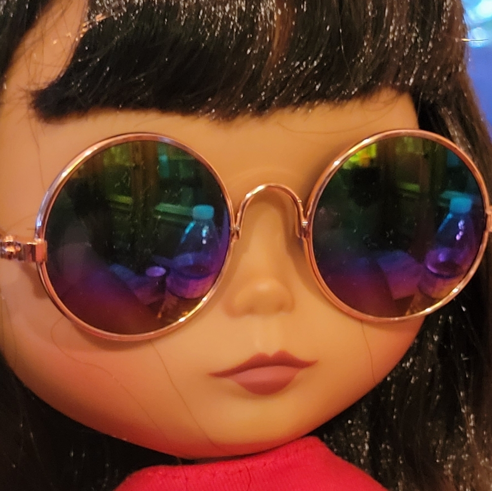 Round mirror sunglasses for Blythe doll